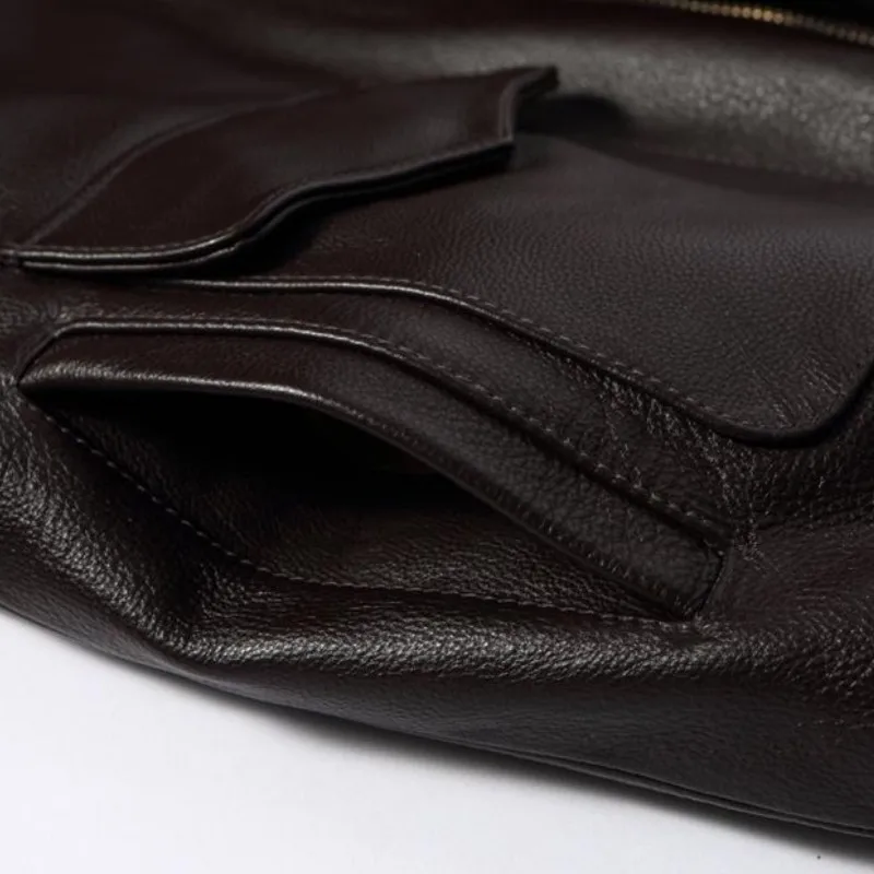 Темно-коричневая зимняя мужская куртка A2 в Военном Стиле европейский размер