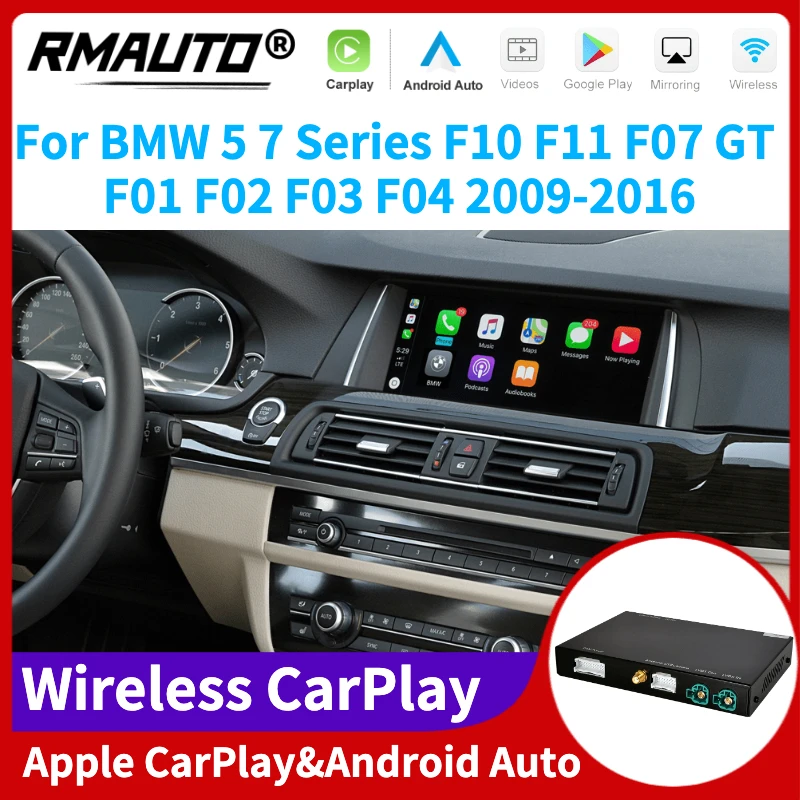 RMAUTO Wireless Apple CarPlay NBT CIC System for BMW 5 7 Series F10 F11 F07 F01 F02 F03 F04 2009-2016 Android Auto Mirror Link