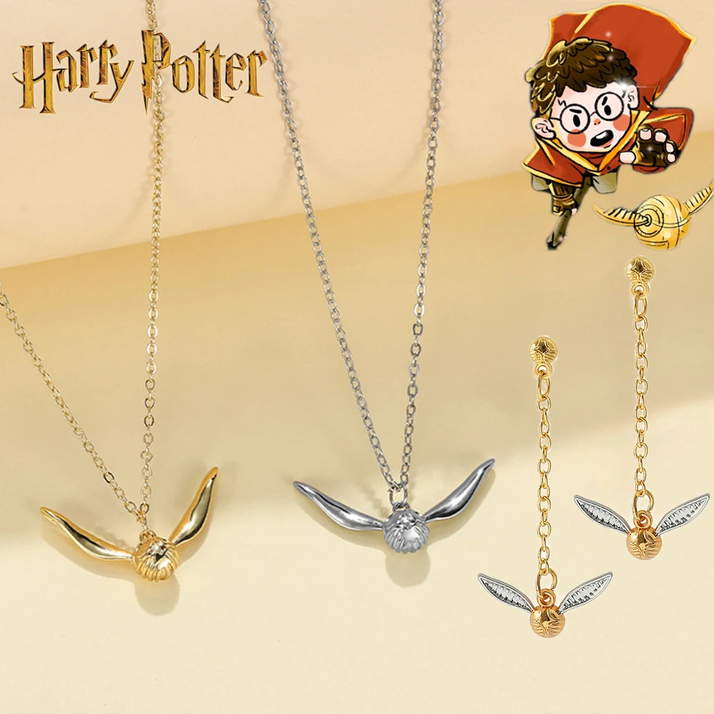 1 компл. Magic Academy Золотой Снитч Гаррис ожерелье серьги Хогвартс кулон для женщин