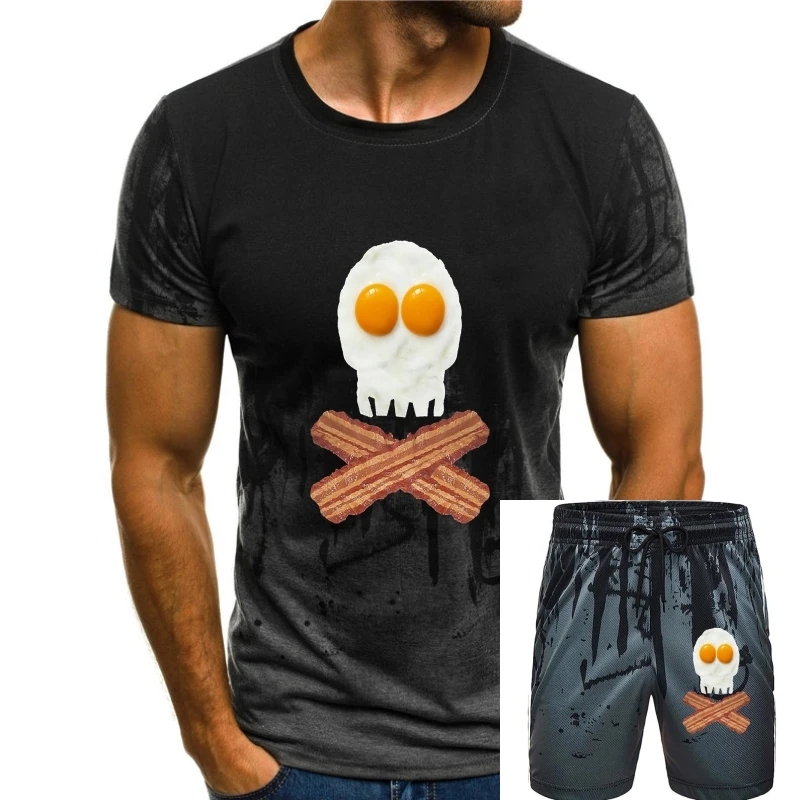 

Pirates Skull & Crossbones Made Of Bacon & Eggs Womens Boyfriend Fit T-Shirt Basic Models Tee Shirt