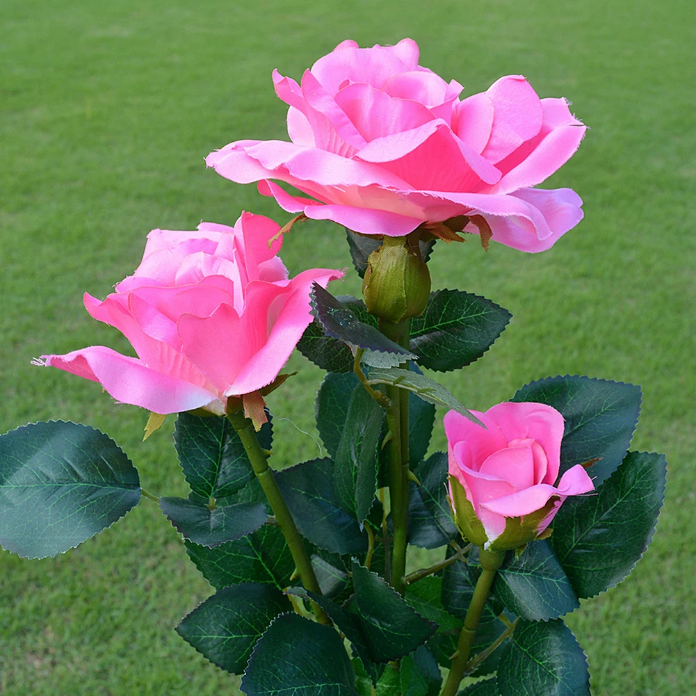 

Lawn Decoration Flower Shaped Lighting Lamp Solar Power Lily Rose Flower Garden Stake Landscape Lamp Outdoor Yard LED Light