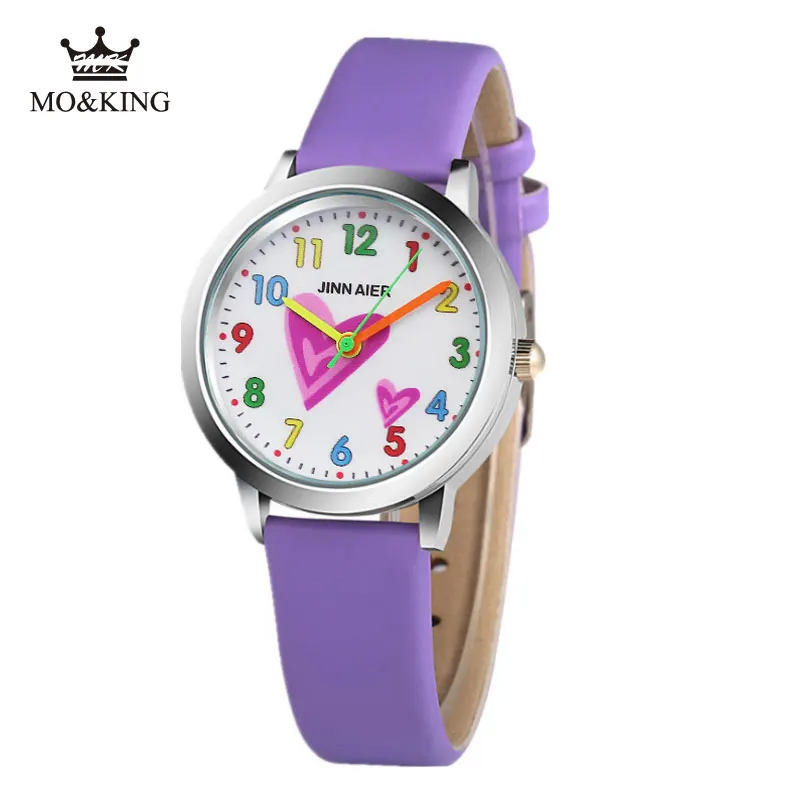 

Hot Brand Kids Watches Girls 3D Love Printing Watch Casual Leather Quartz Pink White Kid Watch Boy Girl Birthday Gift Watches