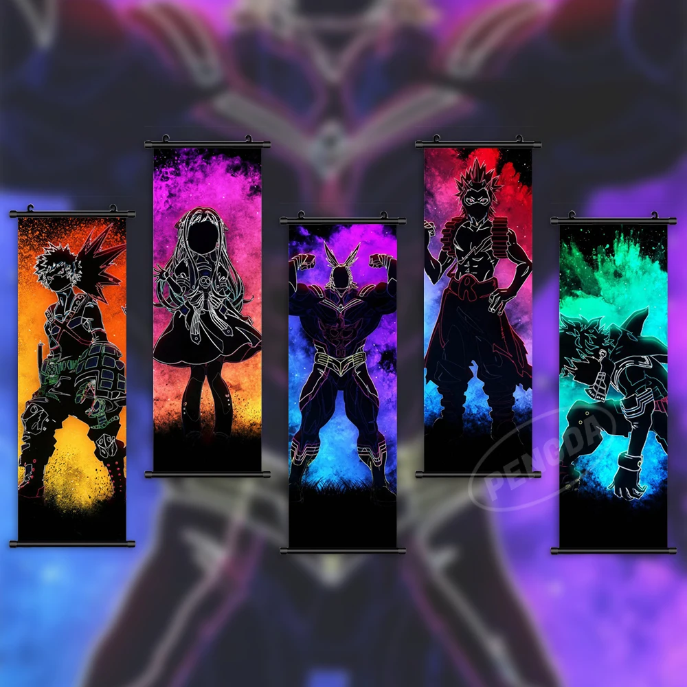 

Картина на холсте Midoriya Izuku, Настенная картина Kirishima Eijiro, Висячие постеры Bakugou Katsuki, украшение для дома