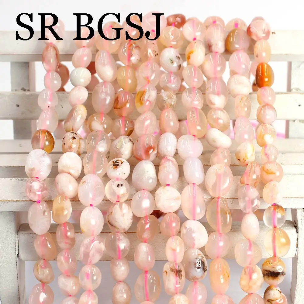 

Free Shipping 6x8mm Irregular Nugget Blossom Agat Gems Natural Stone Loose Spacer Beaded Beads Strand 15inch