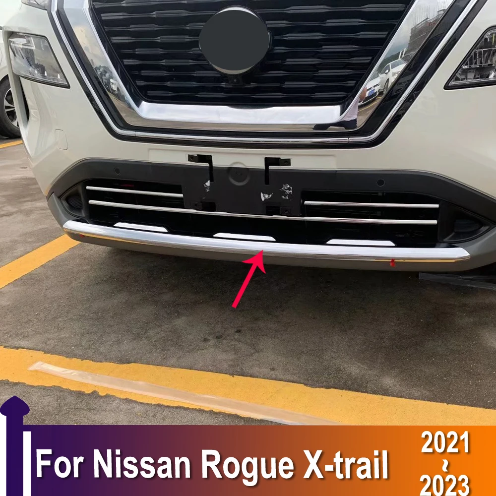 

Для Nissan Rogue X-trail 2021 2022 2023 Хром передний Нижний Бампер решетка Нижняя крышка защитная полоса отделка внешние аксессуары