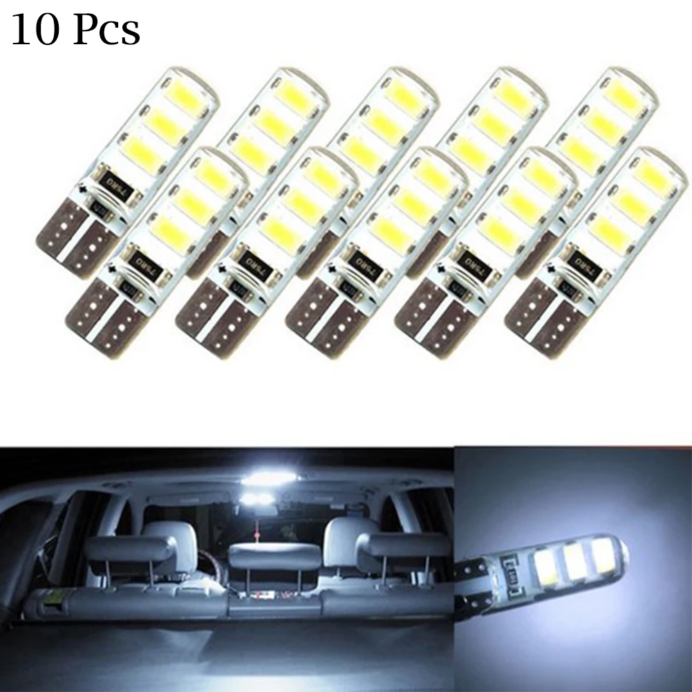 

10 шт., автомобильные светодиодсветодиодный Лампы Canbus T10 5050 SMD