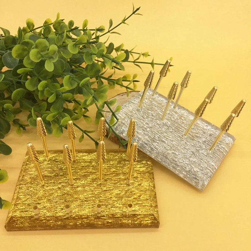 

Демонстрационная стойка для маникюрных фрез, прозрачный акриловый держатель для фрез, 12 отверстий