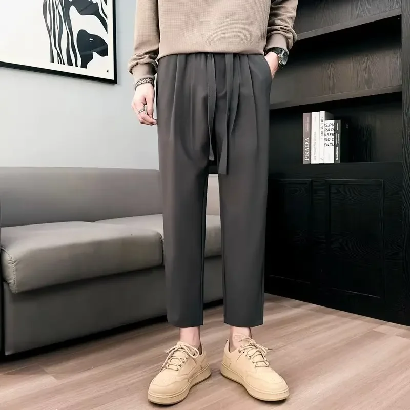 Модные драпированные студенческие повседневные брюки свободного кроя с прямыми