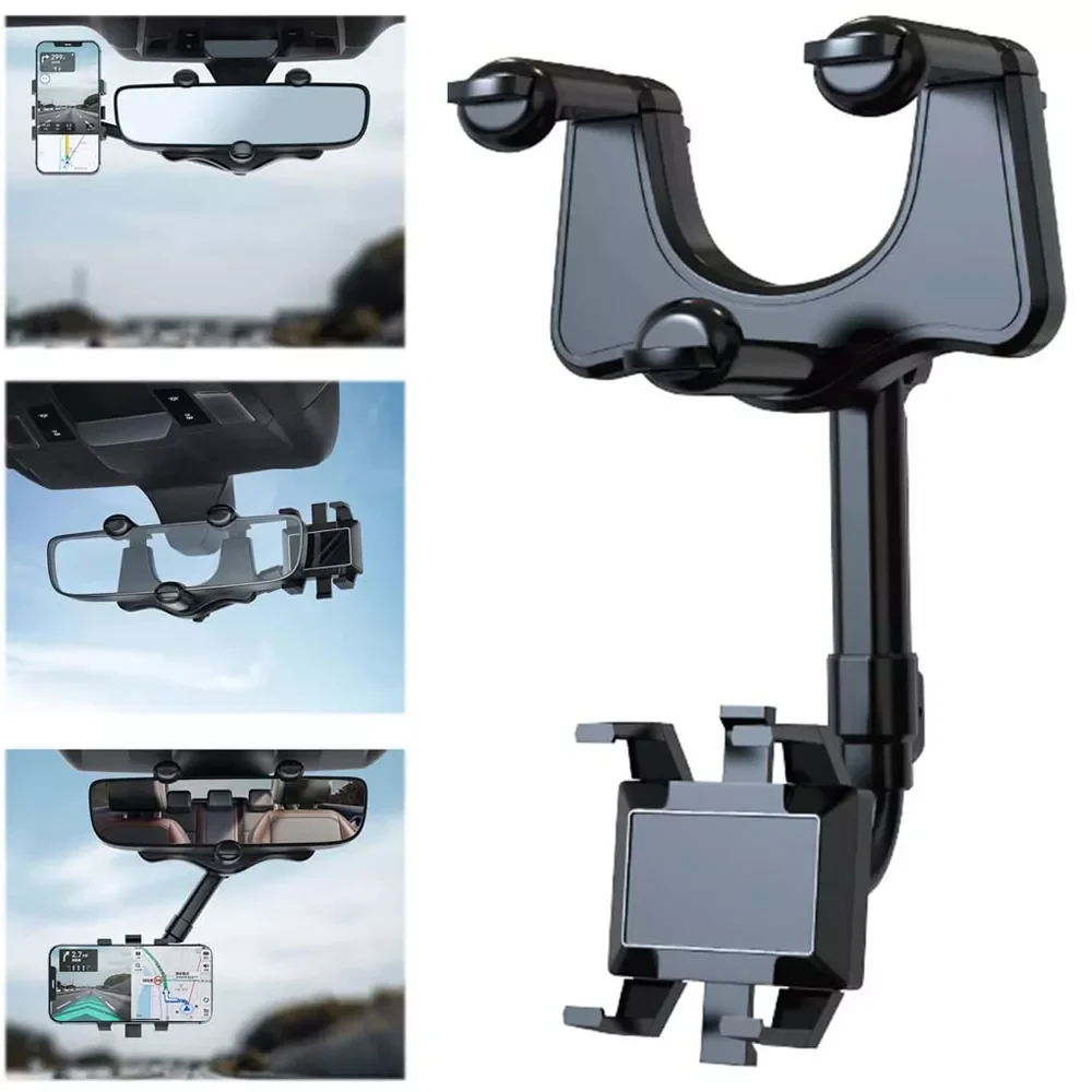 

New Universal Clip Rotatable and Retractable Car Phone Holder Rearview Mirror Driving Recorder Bracket GPS Mobile Phone Support