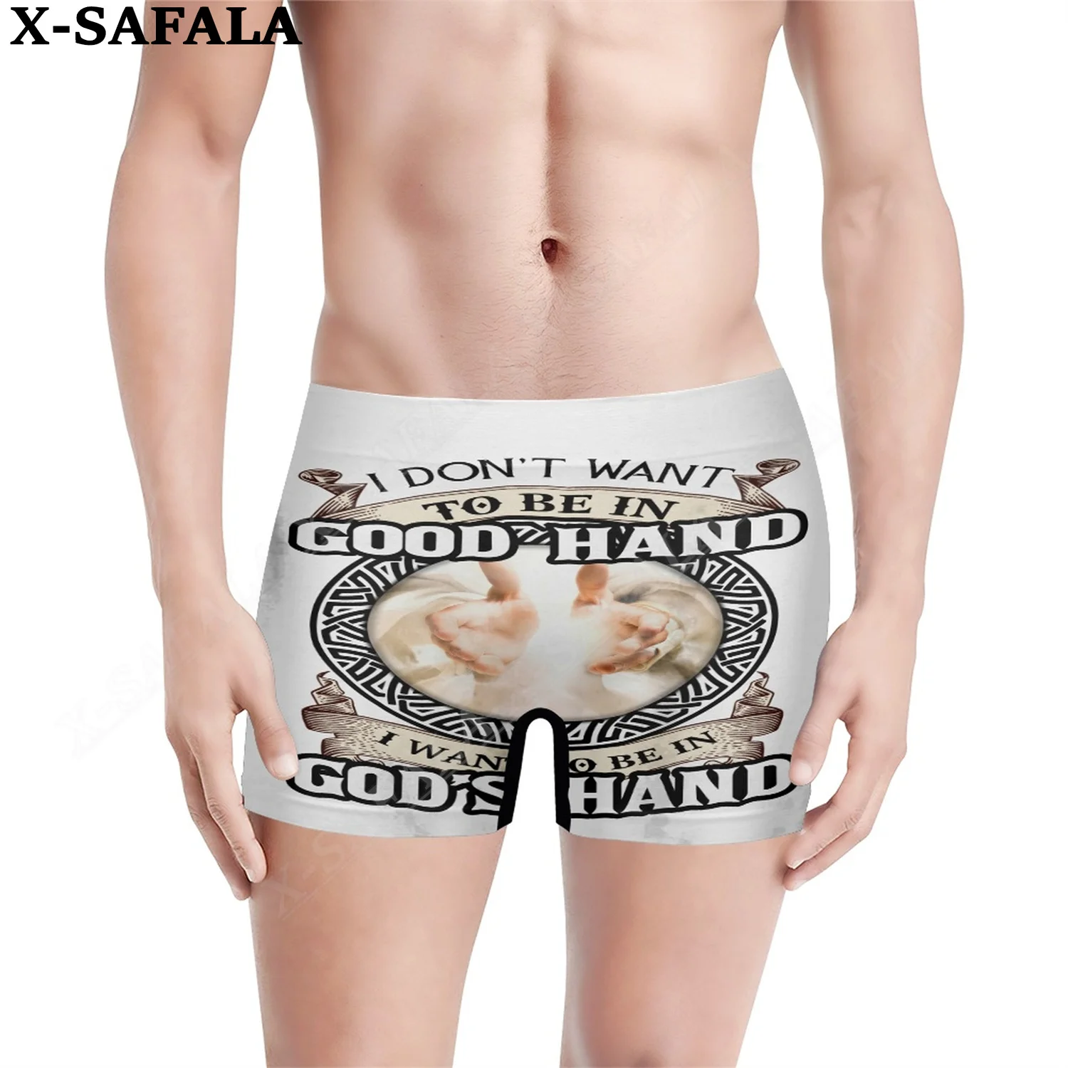 

Christ Good Hand 3D Printing Male Men‘s Underwear External Underwear Shorts Seamless Pants High Elastic Swimwear Beach Swimming