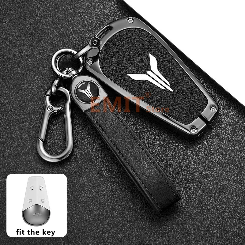 

Кожаный чехол для ключей из цинкового сплава для Voyah Dream PHEV 2024, автомобильный держатель для пульта дистанционного управления, защитный чехол, чехол, оболочка, брелок, автомобильные аксессуары