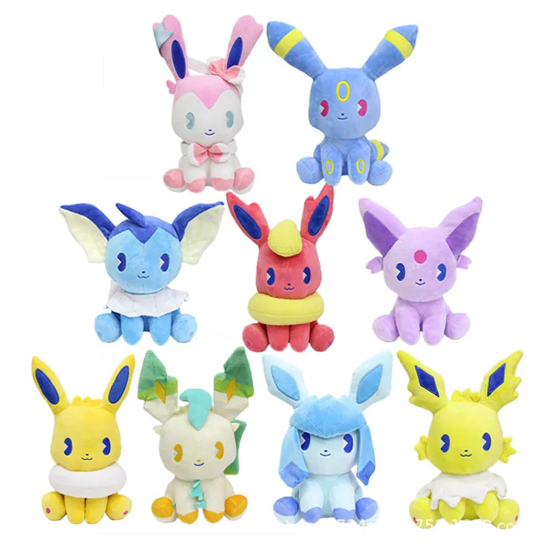 Фото 10 шт./компл., плюшевая игрушка в виде животного из серии Pokemon Umbreon Flareon Vaporeon, 20 см №1