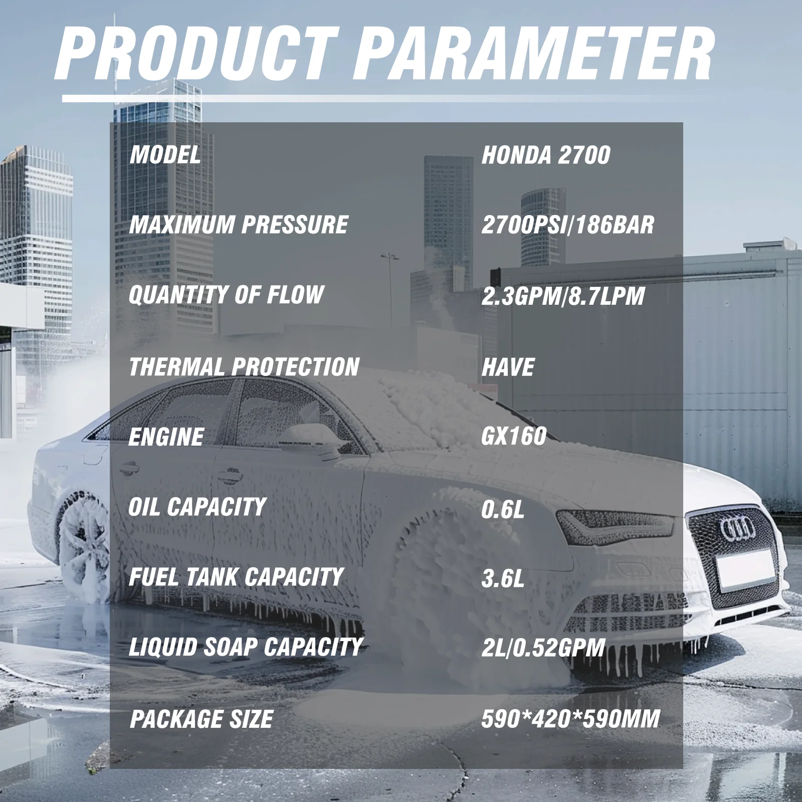 Бензиновый насос высокого давления H0nda Power 2700psi/186bar с AR насосом GX160 стартер отдачи