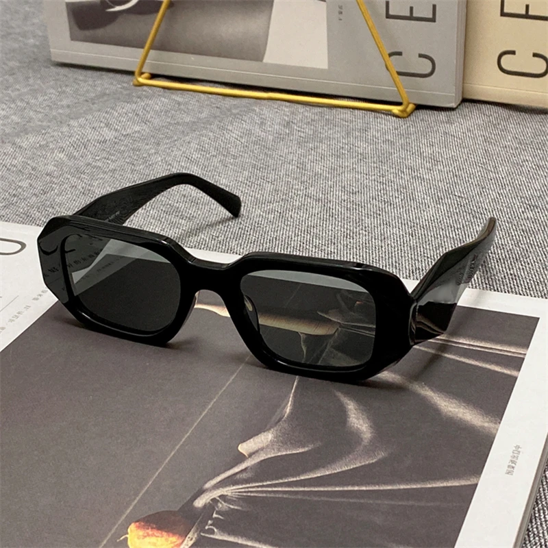

Luxury Brand Women's Rectangle Sunglasses Fashion Lady White Eyewear Personality Irregular Thick Acetate Frame Sun Glasses