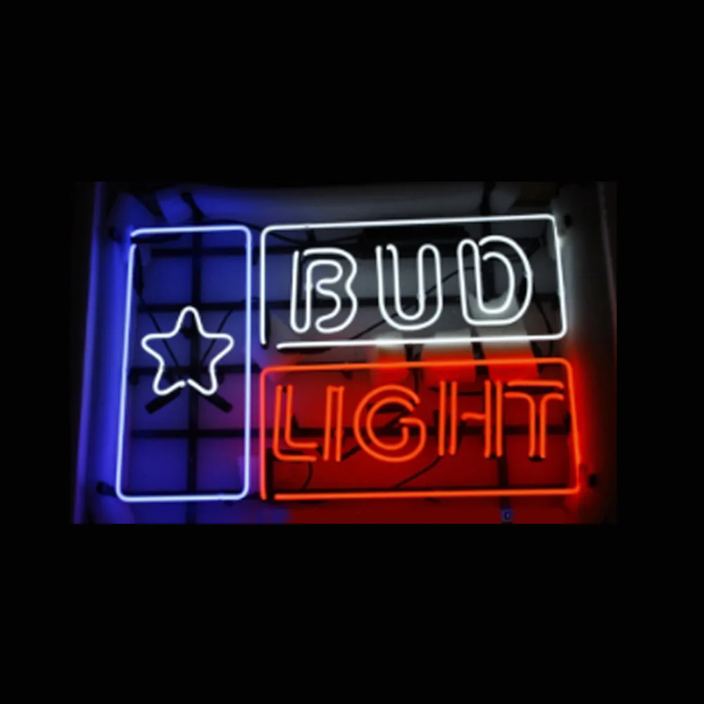 

Bud Light Neon Sign Custom Handmade Real Glass Tube Beer Bar KTV Store Party Aesthetic Room Decor Display Decoration 24"X 20"