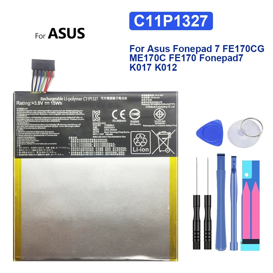 Аккумулятор для планшета Asus Fonepad 7 FE170CG ME170C FE170 Fonepad7 K017 K012 3910mAh C11P1327 3910mAh с Трек-кодом