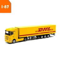 187 scale model dhl container truck transporter toy simulation diecast alloy collection display decoration for child adult doll