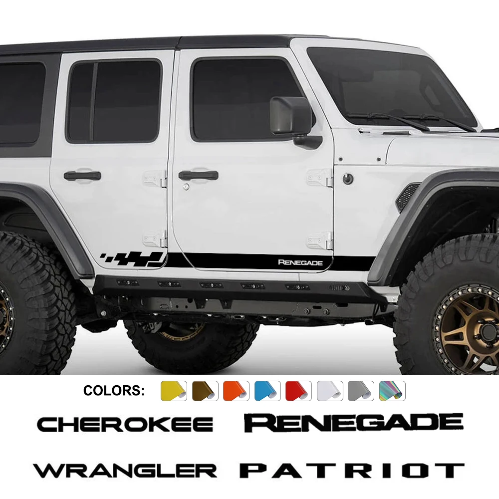 2 шт. автомобильные виниловые наклейки для Jeep Renegade Wrangler JK JL Cherokee Patriot Trail Hawk Compass