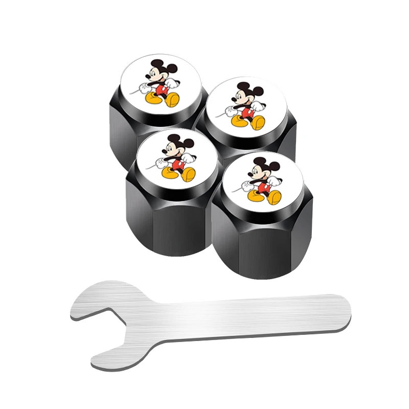 

4 шт., универсальные автомобильные колпачки для колес Disney Mickey, колпачки для штока клапана, воздушные чехлы для Honda Hyundai Toyota MINI Cooper Suzuki Opel Peugeot