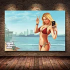 Постер Grand Theft Auto V Game GTA 5, Художественная Картина на холсте, настенные картины для комнаты, украшение для дома, настенный Декор без рамки