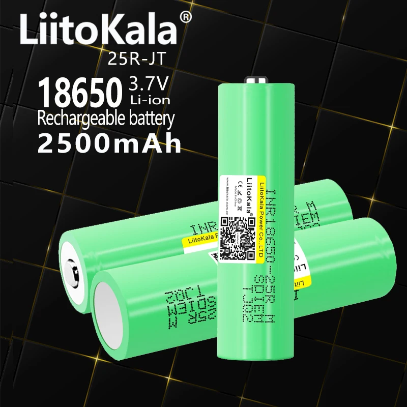 Литиевая аккумуляторная батарея LiitoKala, 100% Оригинальная батарея 25R 3,6 В 18650 2500 мАч, разряд 30 А, 3 шт.