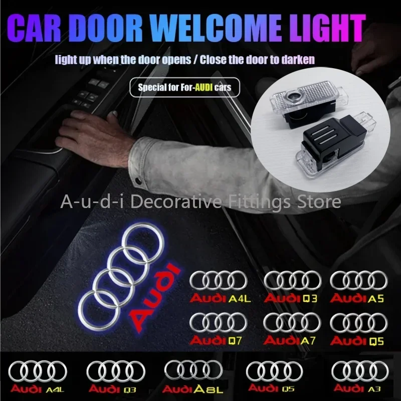 2CS/4PCS автомобильные двери светодиодный лазерный приветственный свет Audi quattro Gecko