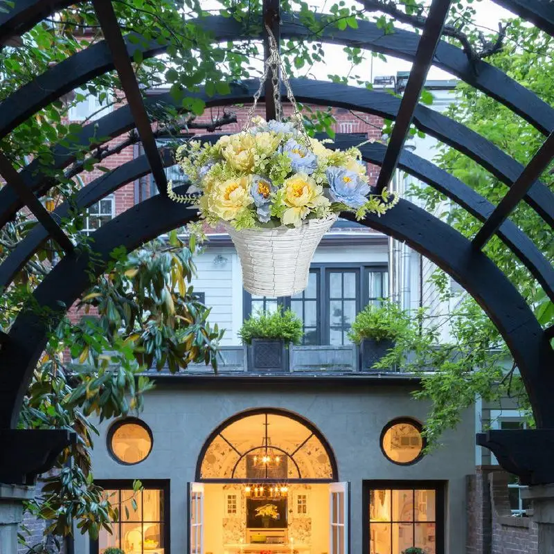 Подвесная корзина с цветами украшение для сада подвесные корзины посадки