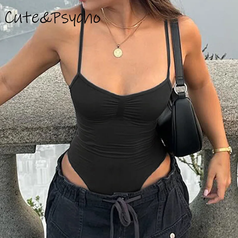 Cuteandpsycho женское сексуальное облегающее боди из смеси полиэстера и спандекса