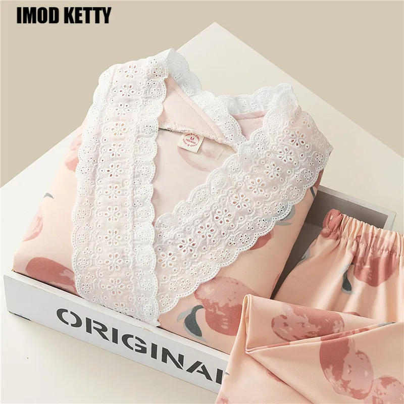 

V-neck printed set woman 2 pieces Women's pajamas summer pajama for women Sleepwear womens outfits pyjamas sets nuisette femme