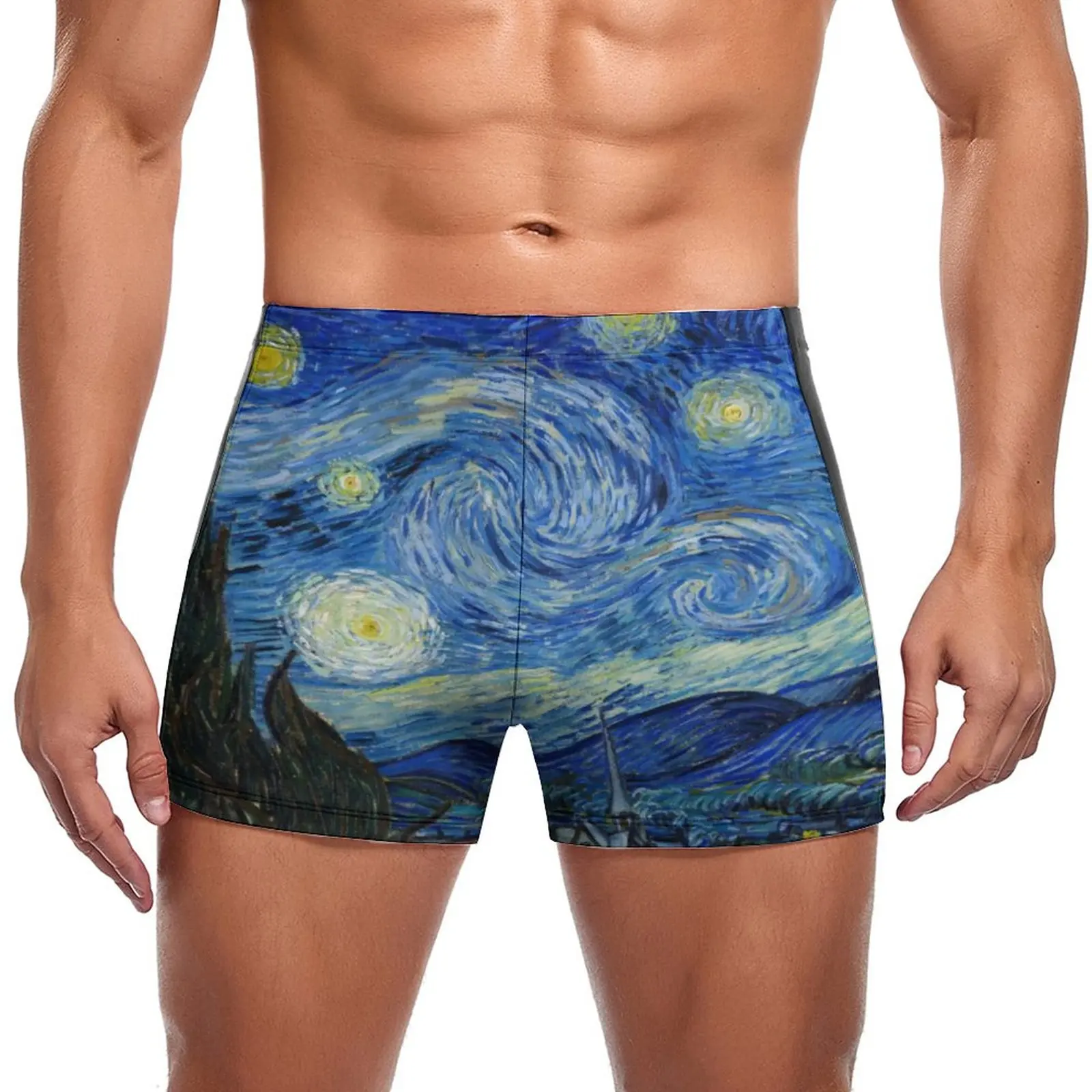 

Star Van Gogh Swimming Trunks The Starry Night Impressionism Print Quick Dry Swim Boxers Training Large Size Men Swimsuit