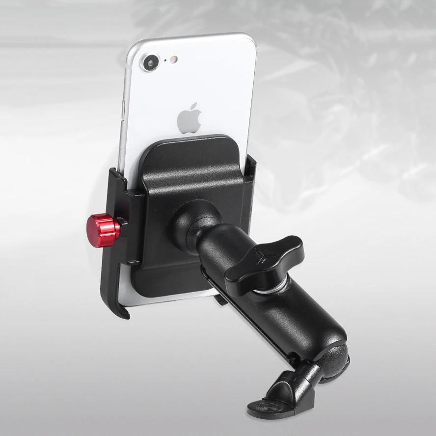 Vmonv Chargable Motorcycle Rearview Mirror Cell Phone Holder Stand for 4 to 6.5 Inch Phone Handlebar Bike Bicycle Mount Support