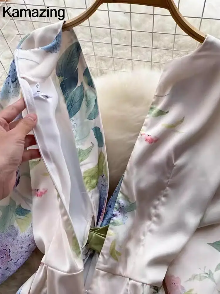 Женское облегающее платье с V-образным вырезом цветочным принтом