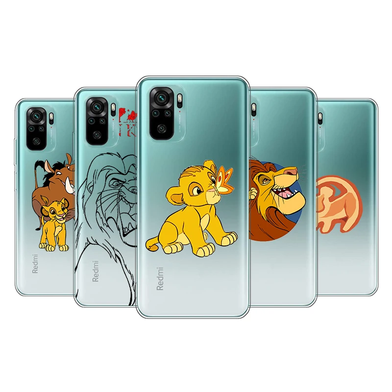 

Transparent Cover Disney lion king For Xioami Redmi Note 10 10S 9T 9S 9 8T 8 7S 7 6 5A 5 4X 4 Pro Max Phone Case
