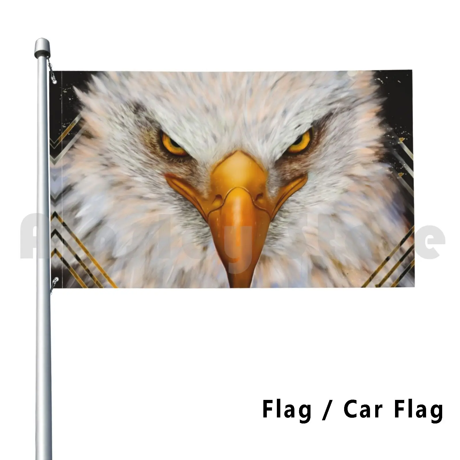 

Bald Eagle Flag Car Flag Funny Eagle Raptor Bird Black Gold Usa Animals Nature Wild Alaak Universe