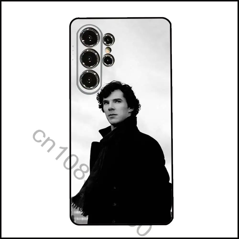 Фото Чехол для телефона S-Sherlock для Samsung Galaxy A13,21s,22,31,32,52,53,71,80,A91, мягкий черный корпус №3