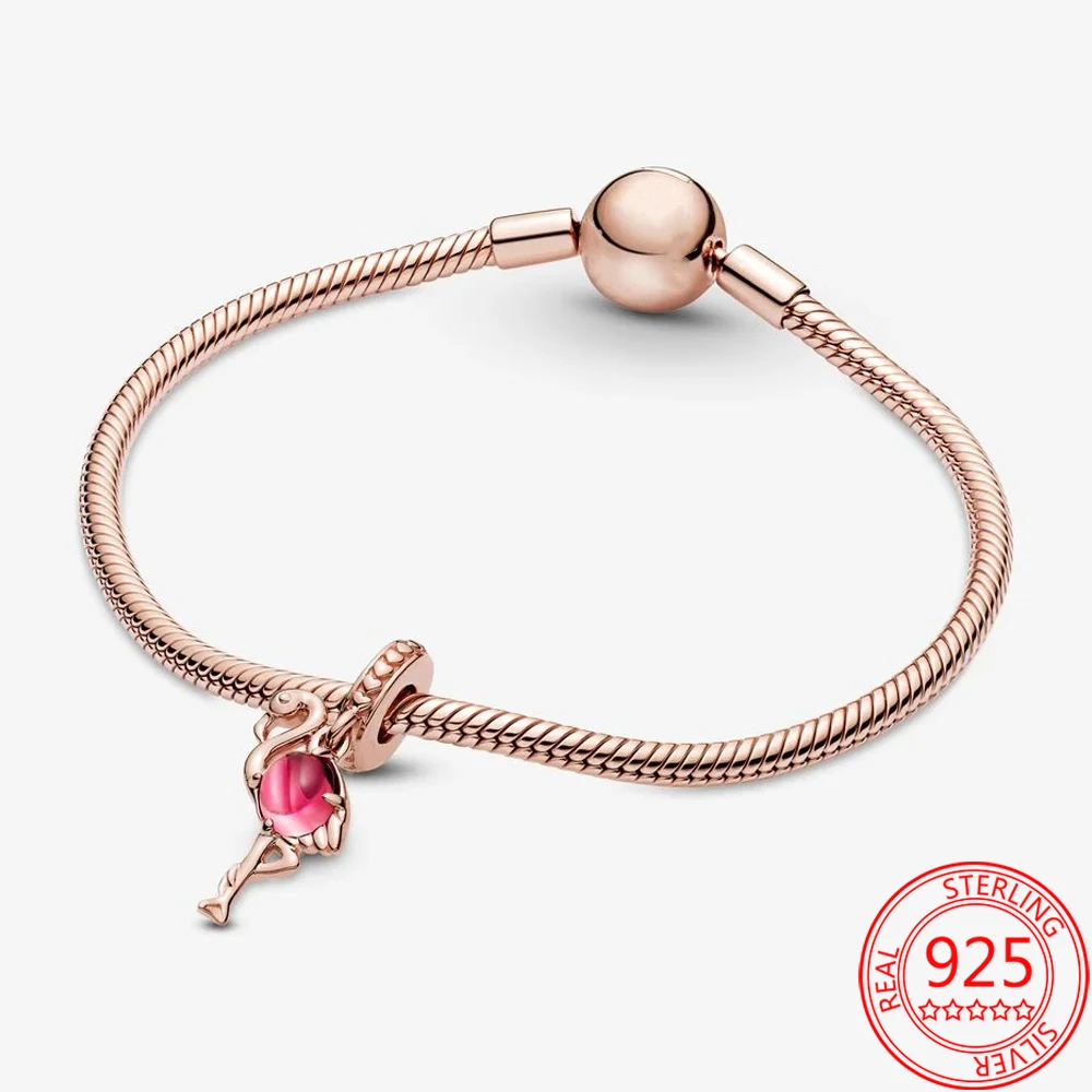 Женский браслет из серебра 925 пробы с розовым муранским стеклом - купить по