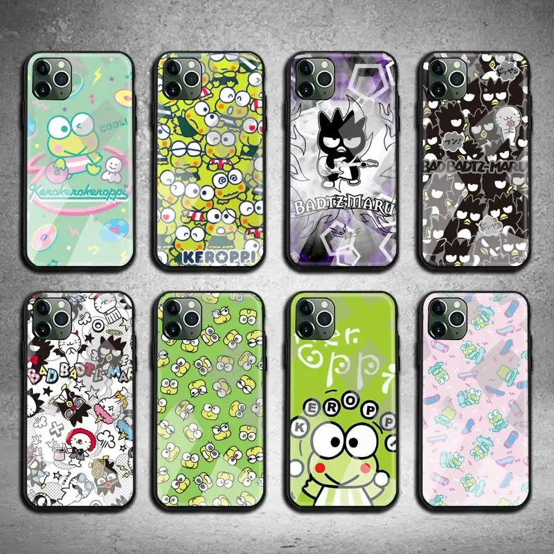 

Badtz-Maru Kero Kero Keroppi Phone Case Tempered Glass For iPhone 13 12 11 Pro Mini XR XS MAX 8 X 7 6S 6 Plus SE 2020 cover