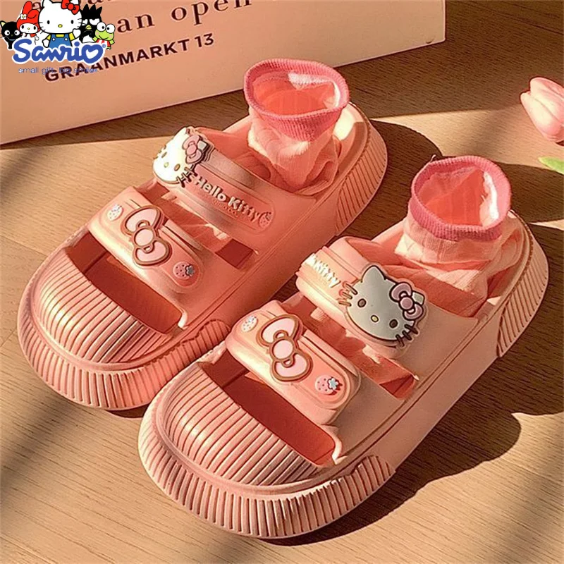 

Kawaii Sanrios Slippers HelloKittys Cinnamoroll Kuromi My Melody Cartoon Summer Girls Cute Non-Slip Slippers Childrens Gifts