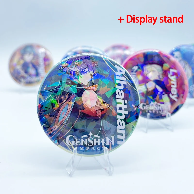 

Брошь Genshin Impact 58 мм, брошь в виде игровой фигурки, скейт, сино-каэдехара, казуха, барбатос, Windblume, праздничный акриловый дисплей, подарок
