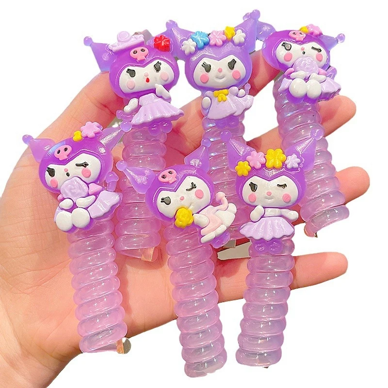 Sanrio мультфильм милый красочный телефонный провод веревка для волос детей модные