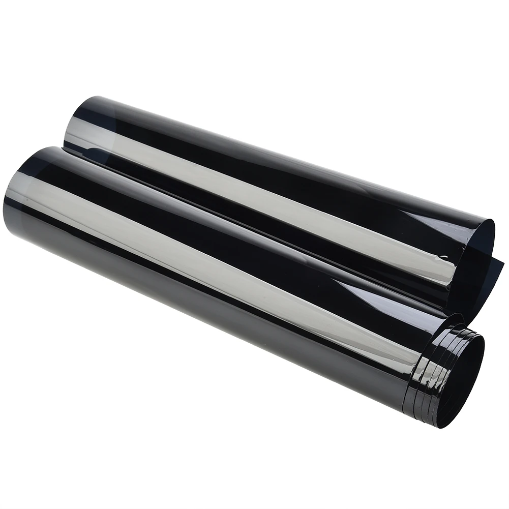 

Shade Solar Film Black Car Decal Front General Sun Visor Tint Film Universal W/ Scraper 1 Roll Water-Resistant