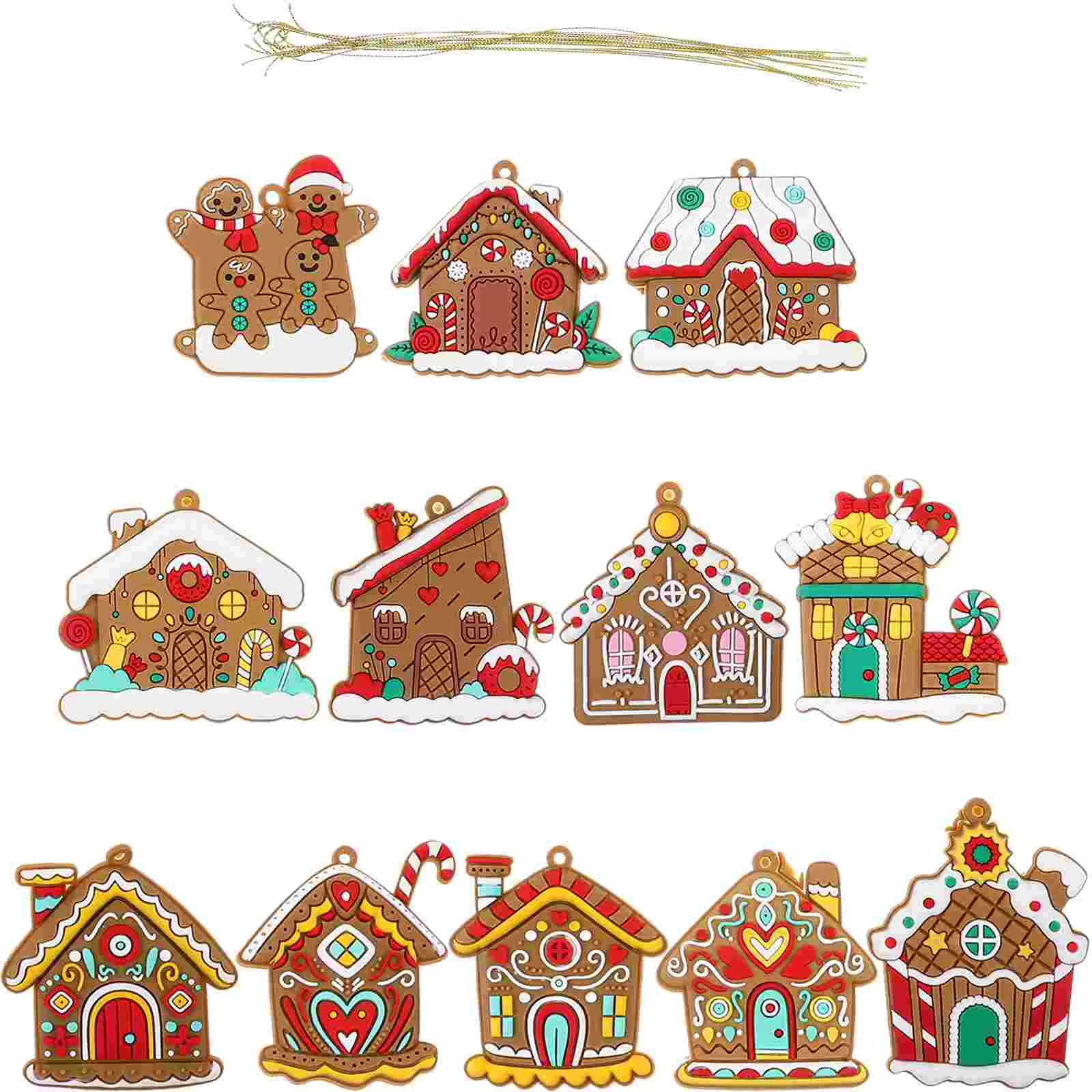 

Xmas Tree Hanging Ornaments Scene Layout Supplies Gingerbread House Decor Christmas Decors Pendant Decorations