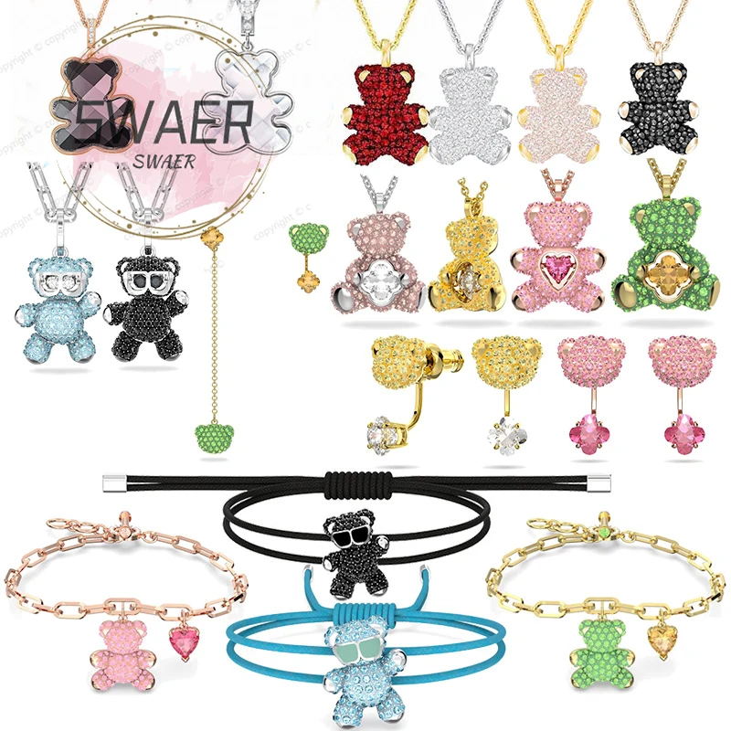 

Swars 2022 New Fine Jewelry Sets Charm Classic Exquisite Collection Geometry Bear Earrings Necklace Bracelet Jewelry for Women