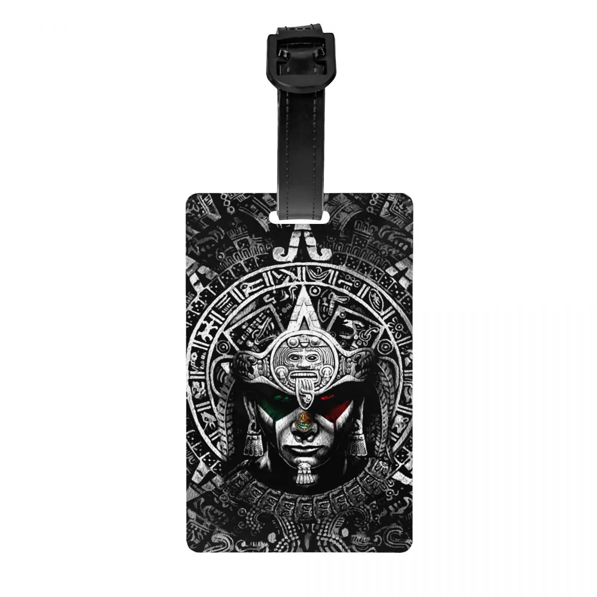 

Custom Mexico Aztec Warrior Luggage Tag Privacy Protection Baggage Tags Travel Bag Labels Suitcase