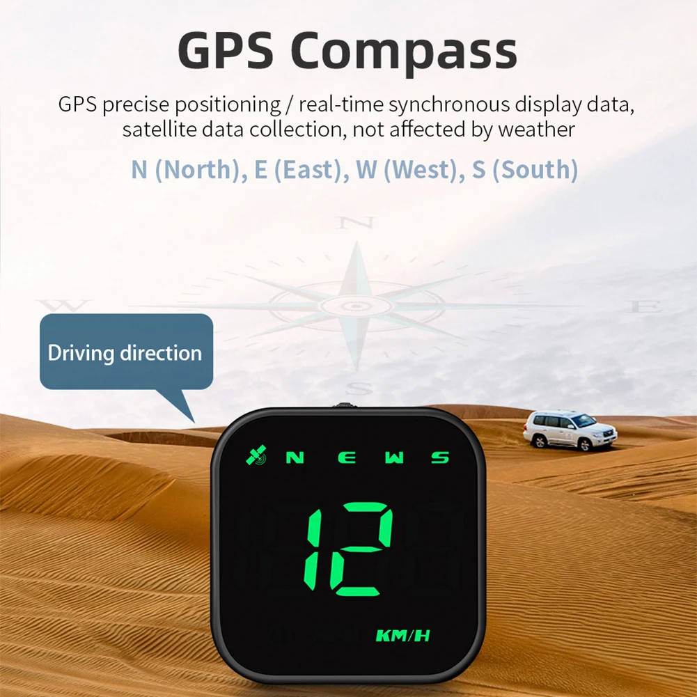 

USB Cable Car HUD Display Digital GPS Speed Projector Alarm Speedometer Windshield Brand New Accessories For Car