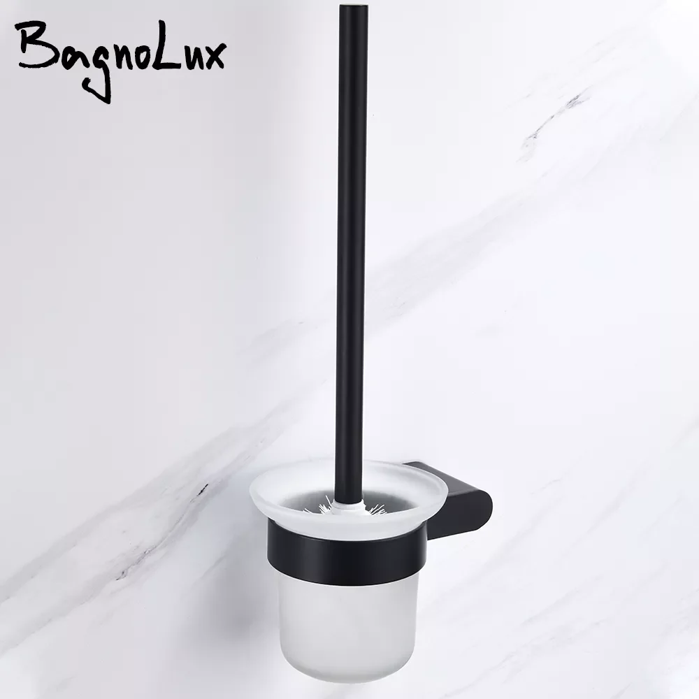

New Toilet Brush Holders Stainless Steel Matt Black Toilet Bowl Brush Clean Ceramic Bathroom WC Accessories