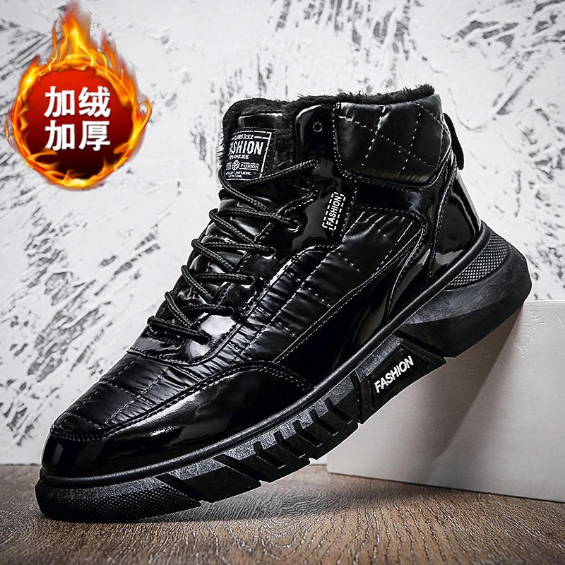 

High Top Walking Sneakers Men Fashion Comfortable Sport Shoes Thermal Wear-Resisting Casual Shoes Men Outdoor Athletic Footwear
