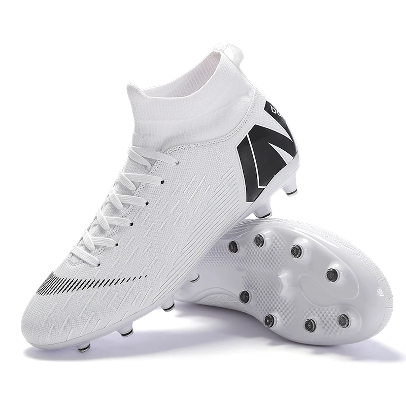 Professional FG/TF football shoes Non-slip long spike football boots high ankle spikes grass football sneakers