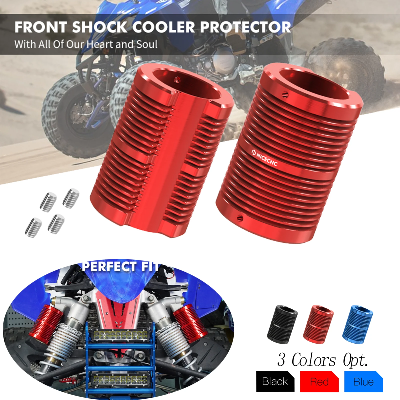 NICECNC ATV For Yamaha YFZ450R Front Shock Cooler Protector YFZ450RSE Special Edition 2009-2023 2010 2022 2017 2019 Accessories