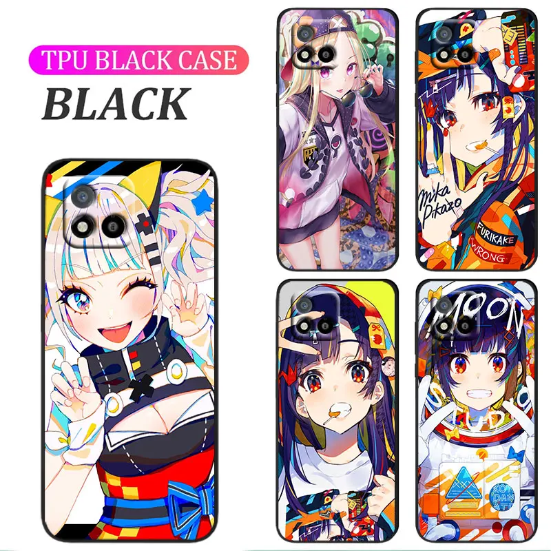 

Girl Illustration Art Anime Cover For OPPO A74 A72 A53 Reno 7 6 5 4 2 Find X3 X2 Z Lite Neo Pro Plus SE Black Phone Case